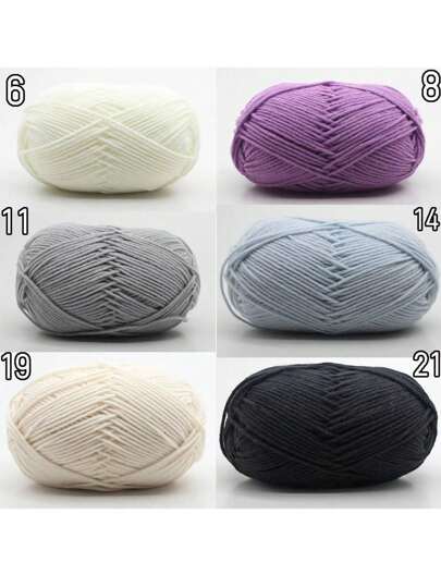 12 Colors 50g/Skein 4-Ply Milk Yarn For Baby Blanket Doll Hat Scarf Crochet Knitting Craft
