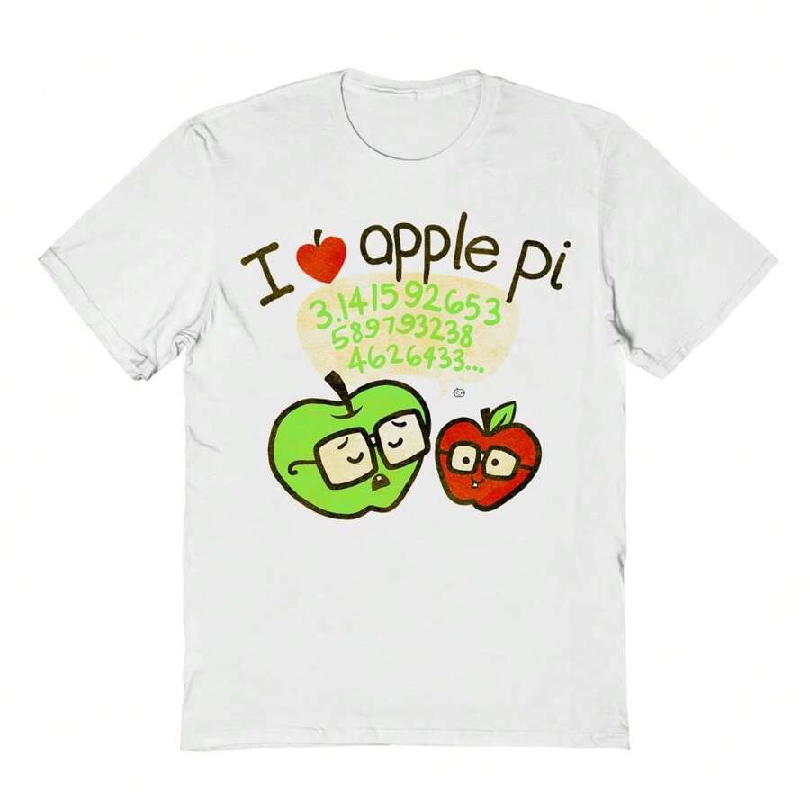 Nearly There Love Apple Pi School Science Unisex Graphic Cotton Short-Sleeve T-Shirt - trắng - Xem 1