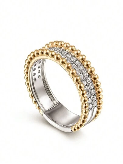 1 pieza Anillo de circonita cúbica de moda, modelo para mujer, regalo del Día de San Valentín, joyería para fiesta de aniversario de boda, regalo para el Día de San Valentín, Día de la Madre