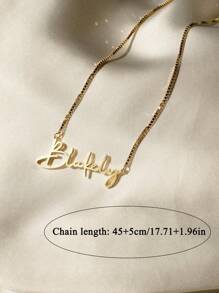 Personalized Name Necklace With Box Chain Custom Name Necklace For Women Stainless Steel Customized English Letter Name Pendant Handmade Jewelry Unique Birthday Gift For Her Mom Girlfriend, Wife,Bridesmaid Gold Stylish, Fall Fashion