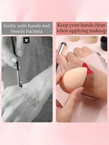 klimonla 1 件化妆调色板，手调色板专业化妆师手套 PU 皮革手套功能性化妆美容美甲工具，可更快混合液体眼影 - 彩色 - 查看 3