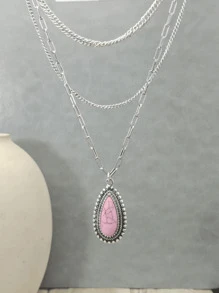 1pc Vintage Style Turquoise Inlay Necklace Chain For Women