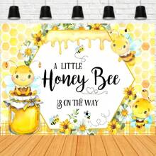 小蜜蜂主题生日横幅背景甜蜜蜜蜂采蜜向日葵花雨生日派对蛋糕桌装饰摄影人像道具乙烯基 - 彩色 - 查看 13