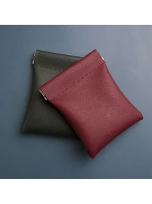 复古框架金属扣钱包 - 多功能迷你钱包，可装无线耳机、钥匙、硬币和卡片，男女通用迷你收纳包 - 彩色 - 查看 3