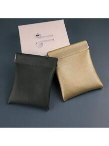 复古框架金属扣钱包 - 多功能迷你钱包，可装无线耳机、钥匙、硬币和卡片，男女通用迷你收纳包 - 彩色 - 查看 8