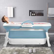 VA-Cerulean Foldable Bathtub 118 X 60 X 53 Cm / 128 X 60 X 53 Cm / 148 X 60 X 53 Cm Folding Bathtub Adults With Removable Cover, Soap Basket And Massage Rollers For Small Bathroom And SPA - 118*60*53cm - View 4
