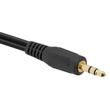3.5mm To RCA Splitter Cable 2RCA To AUX Cord 2-RCA Adapter Gold Plated Stereo Audio Y-Cable 10 Feet - Black - View 3