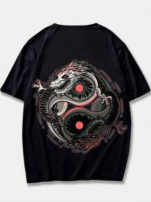 Unisex 100% Cotton Streetwear Dragons T-Shirt Launch Shipping In Various Colors!! - 黑色 - 查看 2