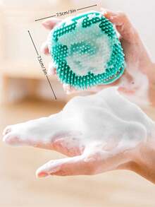 1pc Random Pet Shampoo Brush, Soft Safe Silicone Bath Gloves For Small/Large Dogs Cats, Includes Shampoo Storage, Pet Grooming Tool