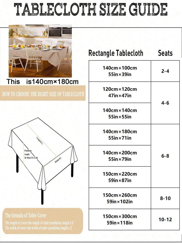 1pc Splash-Proof Linen Textured Tablecloth With Bamboo Pattern, Classic Wrinkle-Resistant Soft Tablecloth For Restaurant, Kitchen, Cafe, Dining Room, Catering, Wedding, Brunch, Outdoor Patio And Holidays - Beige - View 2