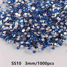 1000pcs Flat Back Resin Rhinestones, Resin Crystals, Round Flat Bottom Resin Gems, For Accessories, Shoes, Clothes, Cosmetics, Bags, Handmade DIY Art Decorations