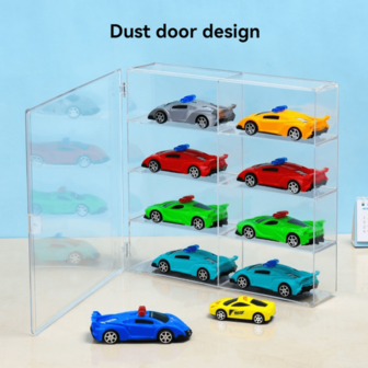 1pc Transparent Toy Car Model Display Stand Storage Rack Acrylic Showcase Box Organizer Stacking Cabinet For Automobile Exhibition