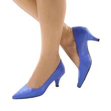 Royal Blue Nappa Low Heel Scarpin Women's Shoe - GV10087 - 寶藍色 - 查看 1