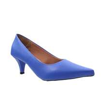 Royal Blue Nappa Low Heel Scarpin Women's Shoe - GV10087 - 寶藍色 - 查看 2