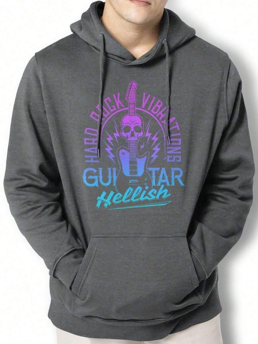 Hard Rock Jacket Sweatshirt Kangaroo Blouse IZPJ1 - 深灰色 - 查看 1