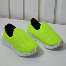 Children's Tennis Comfortable School Sock Sneakers Unisex Slip On Tenis Femenino - 青檸色 - 查看 5