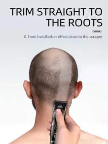 KIKIDO Professional Electric Cordless Hair Clipper Rechargeable Beard Hair Trimmer Transparent Shell Adjustable Barber KK-314 - Black - View 7