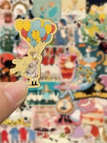 50 piezas Pegatinas de dibujos animados lindos de la serie de cuentos de hadas para decoración DIY para teléfonos móviles, portátiles, botellas de agua, cuadernos, pegatinas impermeables