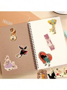 50 piezas Pegatinas de dibujos animados lindos de la serie de cuentos de hadas para decoración DIY para teléfonos móviles, portátiles, botellas de agua, cuadernos, pegatinas impermeables