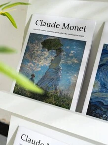 1Pc World Famous Paintings Magazine, Van Gogh Magazine,Ins Style English Magazine Books, Food, Cosmetics Photo Props, Live Background Props, Decorative Background, Decorative Magazines Gifts Birthday Graduation