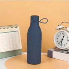 Vaso aislado de acero inoxidable de doble pared de 500 ml/17 oz con asa, acabado de goma mate, taza de boca pequeña de unicolor y creativo, adecuado para deportes al aire libre, yoga, oficina, restaurante, escuela, regalo de cumpleaños, regalo de pareja, Día de la Madre, regalo festivo