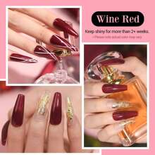 AZUREBEAUTY Dip Powder Dark Reddish Red Color, Scarlet Nail Dipping Powder French Nail Art Starter Manicure Salon DIY At Home, Odor-Free And Long-Lasting, No Needed Nail Lamp Curing, 1 Oz - 紅色 - 查看 2
