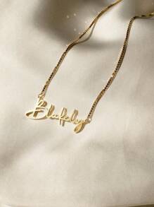 Personalized Name Necklace With Box Chain Custom Name Necklace For Women Stainless Steel Customized English Letter Name Pendant Handmade Jewelry Unique Birthday Gift For Her Mom Girlfriend, Wife,Bridesmaid Gold Stylish, Fall Fashion