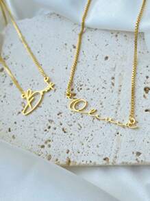 Personalized Name Necklace With Box Chain Custom Name Necklace For Women Stainless Steel Customized English Letter Name Pendant Handmade Jewelry Unique Birthday Gift For Her Mom Girlfriend, Wife,Bridesmaid Gold Stylish, Fall Fashion