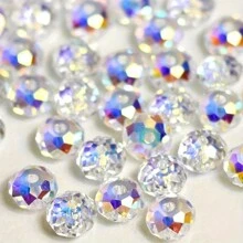 Hạt pha lê nhân tạo AB màu xanh hồ 4/6/8/10mm, tự làm cho vòng tay, hoa tai, vòng cổ, đồ dùng làm đồ trang sức - hồ xanh ab - Xem 8