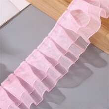5m Double-Layered Chiffon With 4cm Ruched Lace Edge, DIY Clothing & Home Textile Decorative Trim - Multicolor - View 24