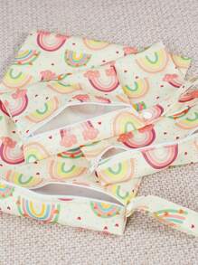3pcs Rainbow Flower Pattern Baby Diaper Wet/Dry Bag/Pouch Baby Shower Family Decorations Gifts - Multicolor - View 8