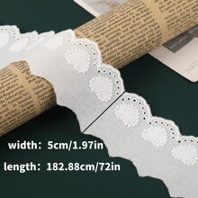 2 码心形刺绣花边，手工装饰 DIY 服装、婚纱花边 - 彩色 - 查看 2