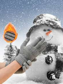 1 双针织和毛绒加厚保暖手套、滑雪手套、冬季手套、冬季骑行手套保暖 - 彩色 - 查看 10
