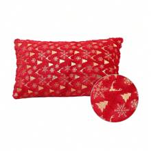 1 vỏ gối trang trí in lá vàng Giáng sinh (không bao gồm ruột gối), hình vuông dùng để trang trí ngày lễ - Nhiều màu - Xem 26