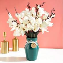 2 件装仿木兰花和十字花科植物装饰植物套装，秋色，家居插花 - 香檳色 - 查看 3