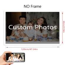 1pc Personalized Poster With DIY Wood Frame Or Frameless Poster,Custom Photo On Canvas For Family,Lover,Pets,Hanging Pictures For Wall Decor Home Decoration Gifts Birthday Graduation - Multicolor - View 21