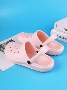 Women Minimalist Perforated Garden Sandals - Pink - View 2