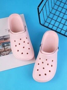 Women Minimalist Perforated Garden Sandals - Pink - View 3