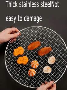 3 vỉ nướng bằng thép không gỉ dùng một lần để cắm trại dã ngoại ngoài trời, chịu nhiệt - Bạc - Xem 7