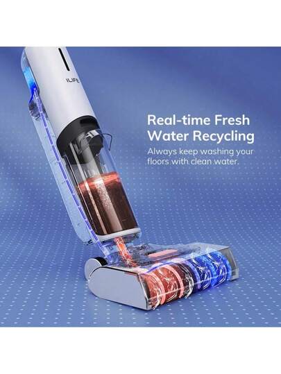 ILIFE W90 Wet Dry Cordless Stofzuiger Cleaner, In Vacuum, Mop Wash, Self Cleaning, 700ml Water Tank, 30 Minute Run Time. view 5