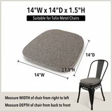 PAROLL 14x14 Metal Chair Cushions Pads For Tolix Metal Chairs Small Seat Cushions 14 Inch - Light Taupe - View 3