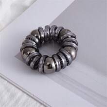 1 buc cravată de păr spiralată cu perle de înaltă calitate în stil coreean, cravată de păr elastică în formă de stea cu stras, accesoriu de păr pentru coadă de cal, frânghie de păr