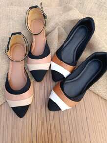 KIT 2 Pairs Salome Sandals Flat Pointed Toe Comfortable Elegant Casual Women's Black White Caramel Jeans Moda Gringa Promotion - 藕粉色 - 查看 2