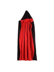 1pc Adult Double-Layer Black & Red /Vampire/Witch Cloak Cape For Halloween - Multicolor - View 1