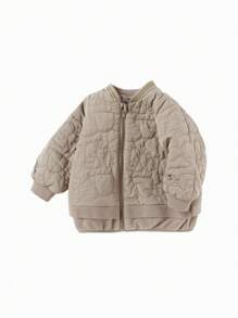 Balabala Abrigo acolchado para bebé niña, ropa cosida nueva, gruesa, de moda y sencilla - Gris - Ver 4