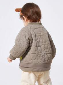 Balabala Abrigo acolchado para bebé niña, ropa cosida nueva, gruesa, de moda y sencilla - Gris - Ver 3