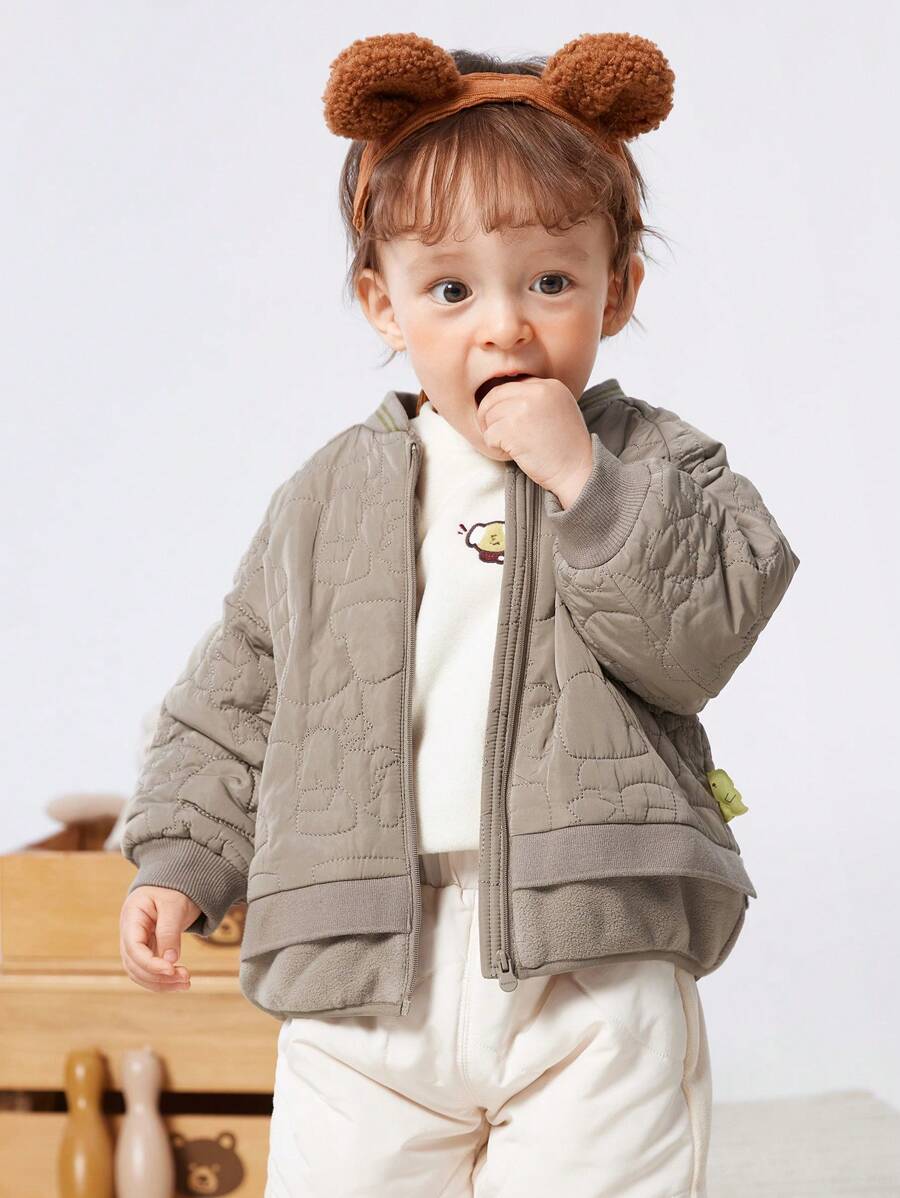 Balabala Abrigo acolchado para bebé niña, ropa cosida nueva, gruesa, de moda y sencilla - Gris - Ver 1