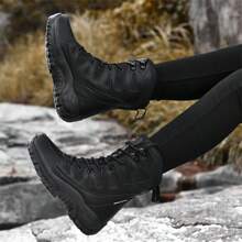 Mid-Calf Windproof Waterproof Boots For Women & Men, Fit Camping Comfortable Anti-Slip Snow Boots For Outdoor Hiking, Large Size