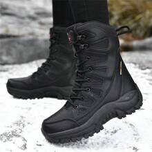 Mid-Calf Windproof Waterproof Boots For Women & Men, Fit Camping Comfortable Anti-Slip Snow Boots For Outdoor Hiking, Large Size