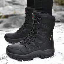 Mid-Calf Windproof Waterproof Boots For Women & Men, Fit Camping Comfortable Anti-Slip Snow Boots For Outdoor Hiking, Large Size